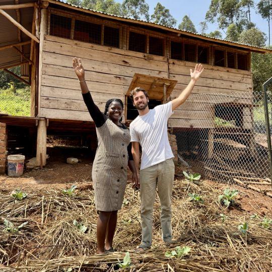 Sustainable farming with chickens and gardens