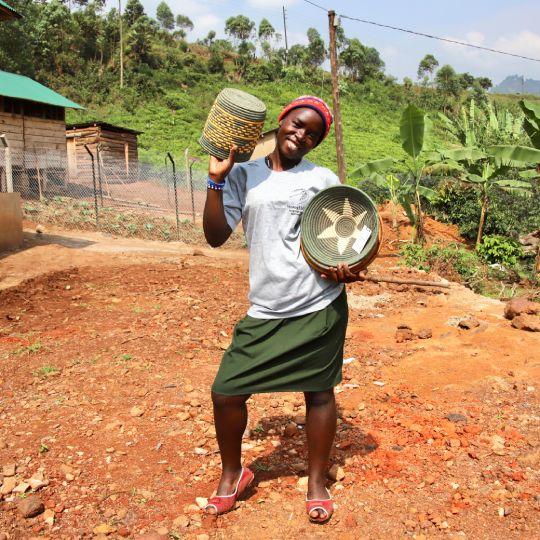 Women crafting baskets and accessories